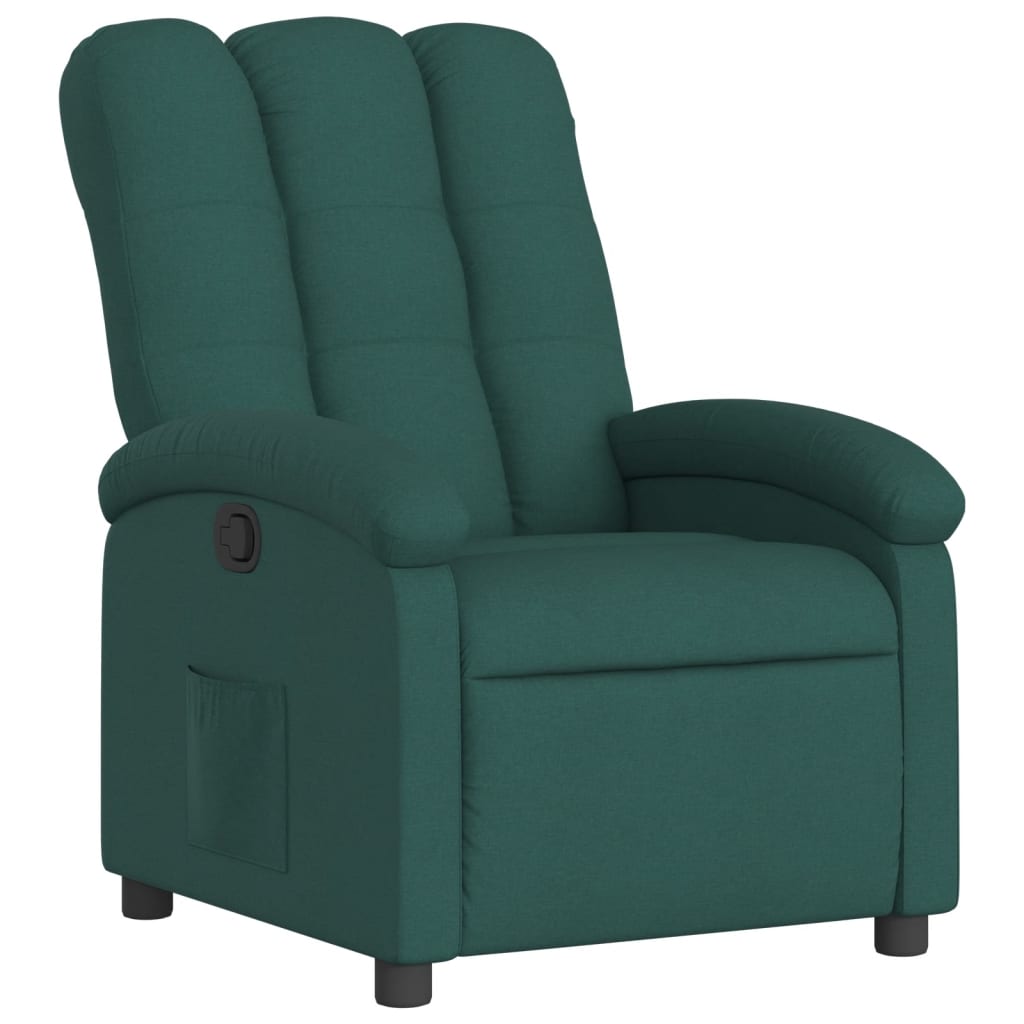 Fauteuil de relaxation tissu vert foncé