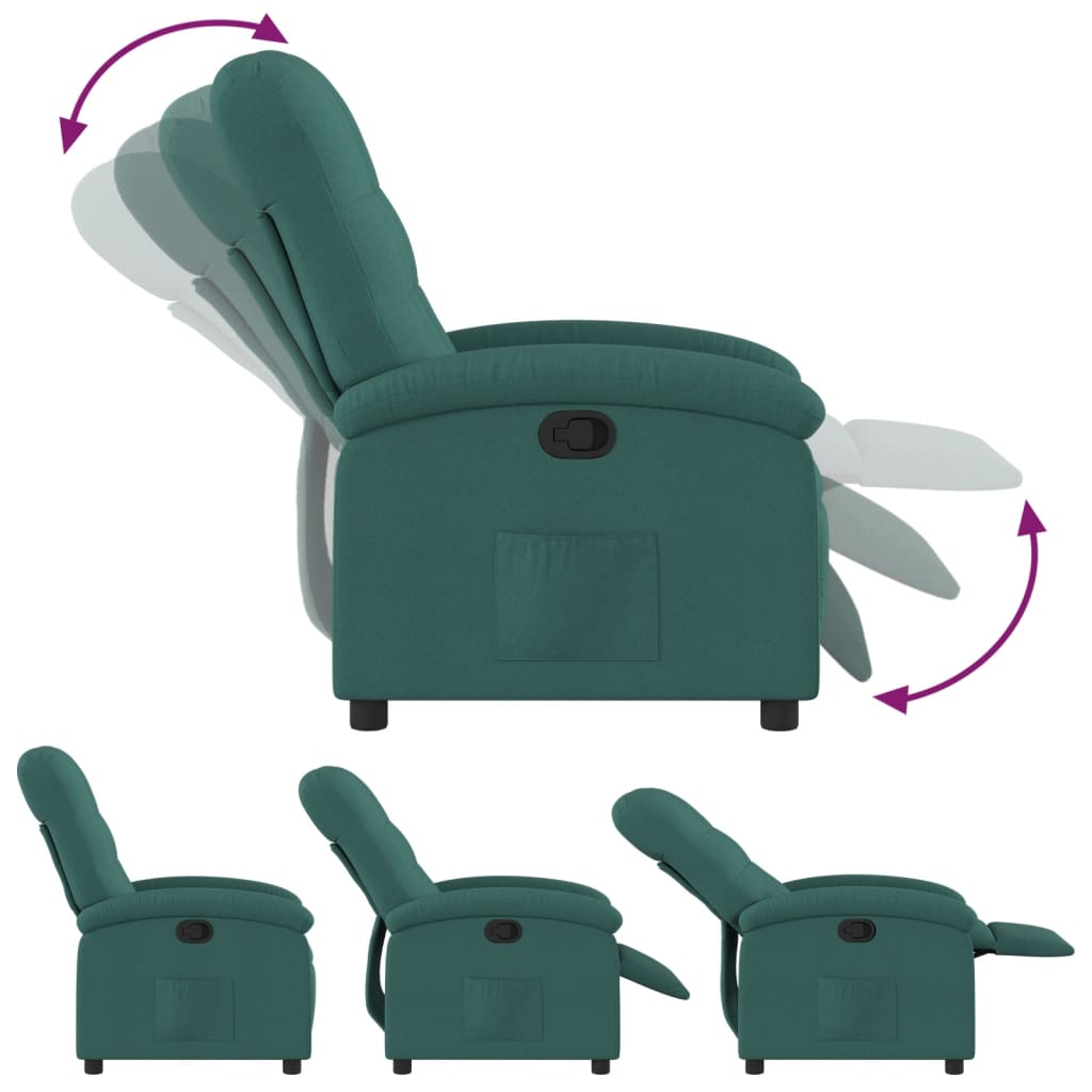 Fauteuil de relaxation tissu vert foncé