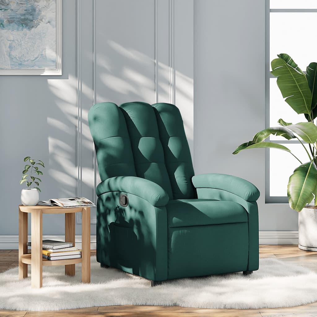 Fauteuil de relaxation tissu vert foncé