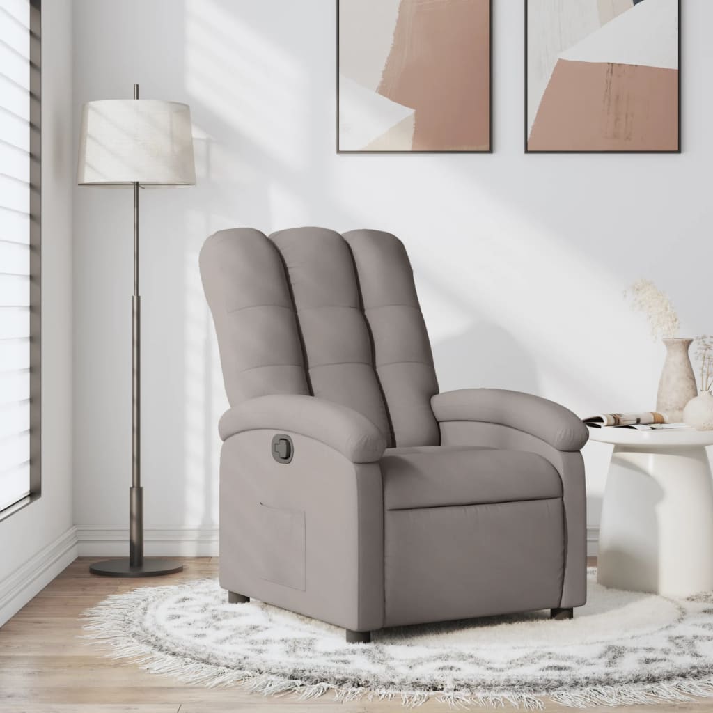 Fauteuil relax tissu taupe