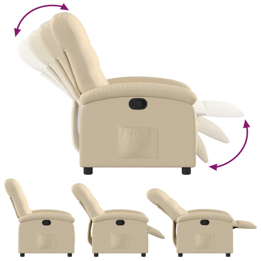 Fauteuil de relaxation tissu crème