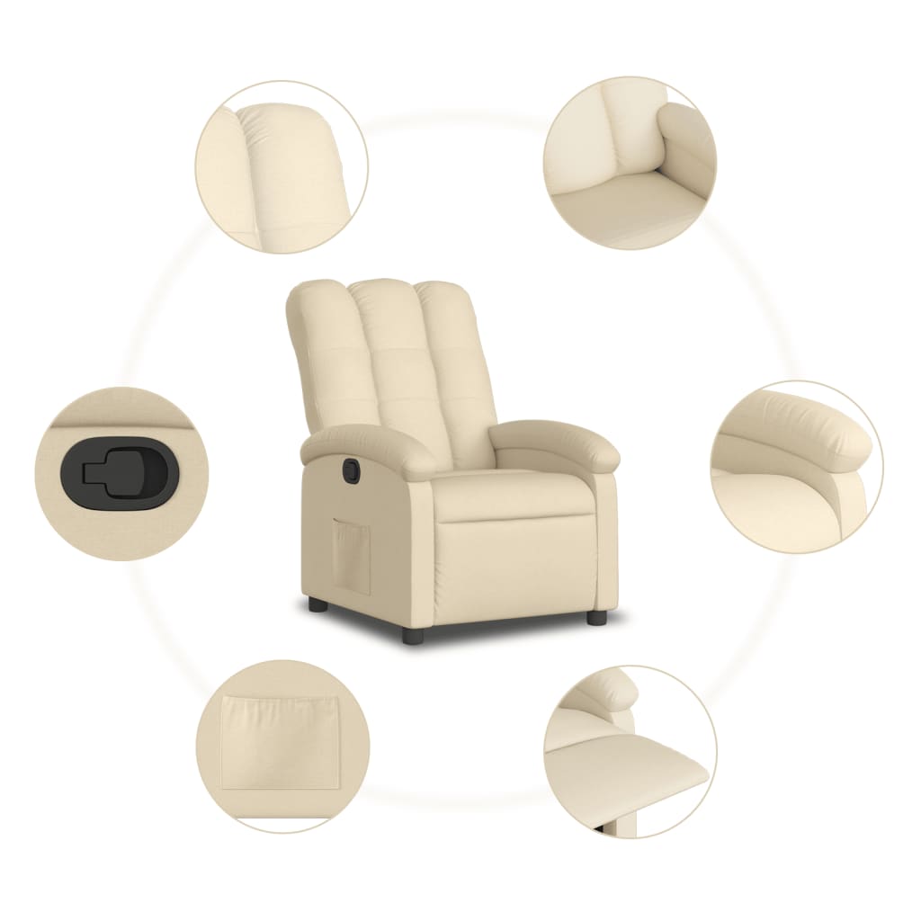 Fauteuil de relaxation tissu crème