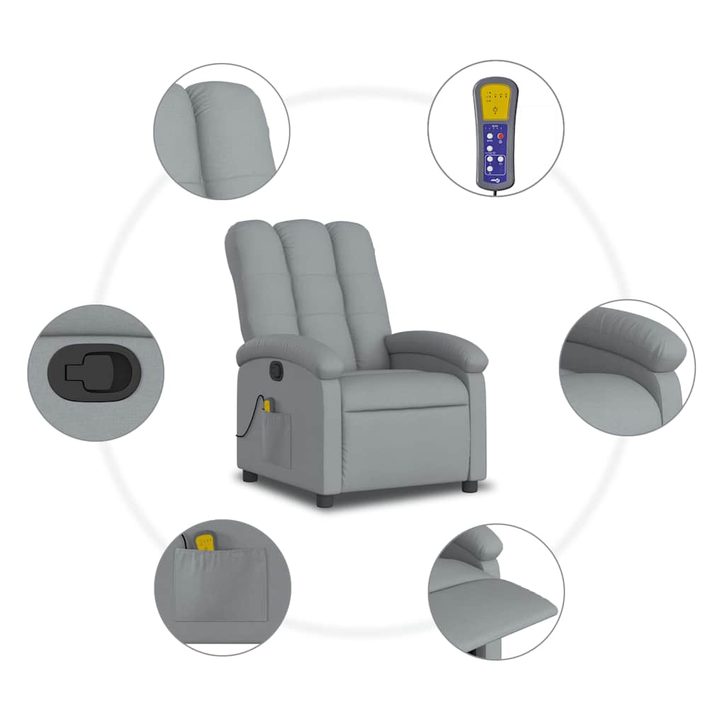 Fauteuil de massage tissu gris clair