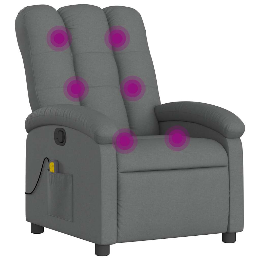 Fauteuil de massage tissu gris foncé