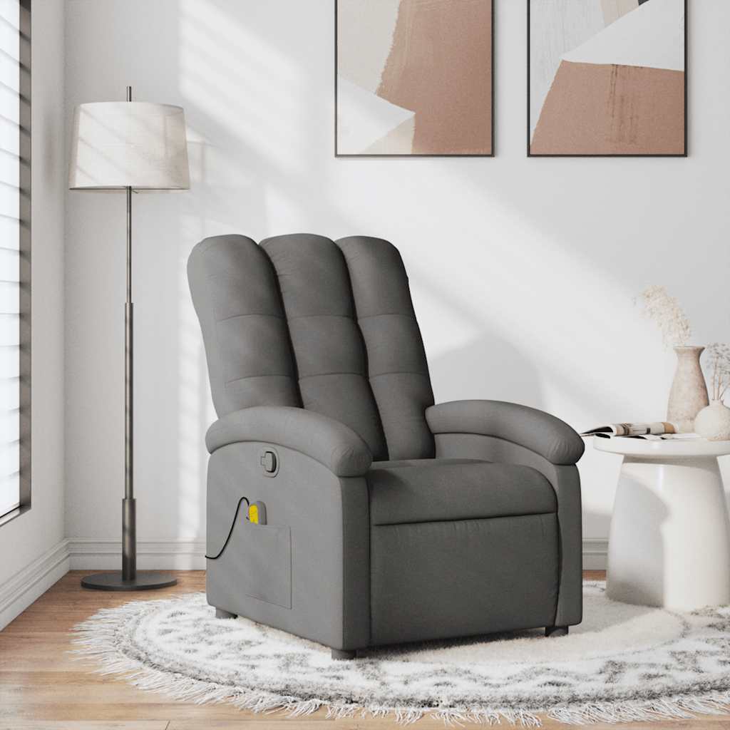 Fauteuil de massage tissu gris foncé