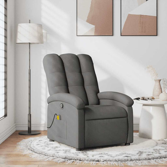 Fauteuil de massage tissu gris foncé