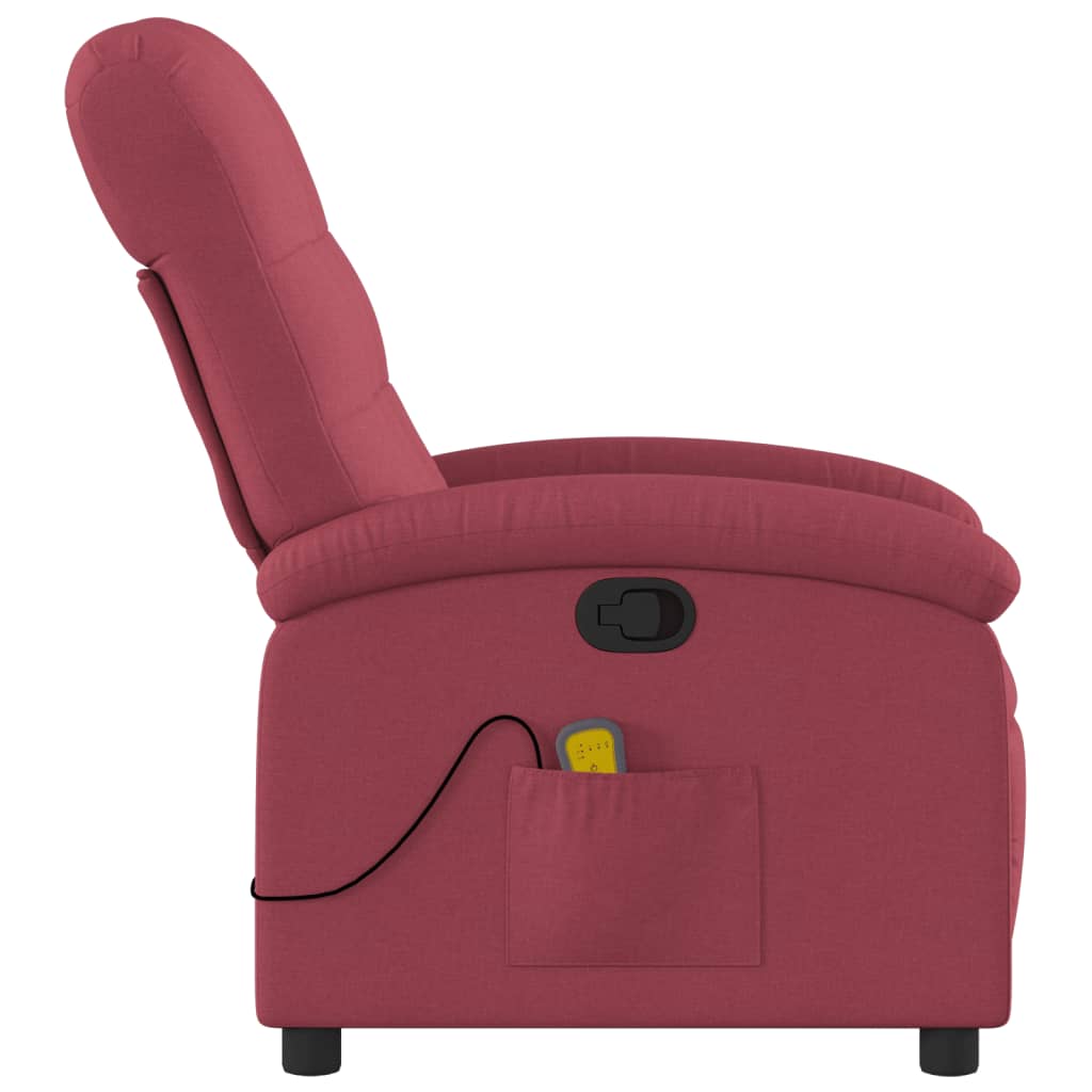 Fauteuil de massage tissu rouge vin