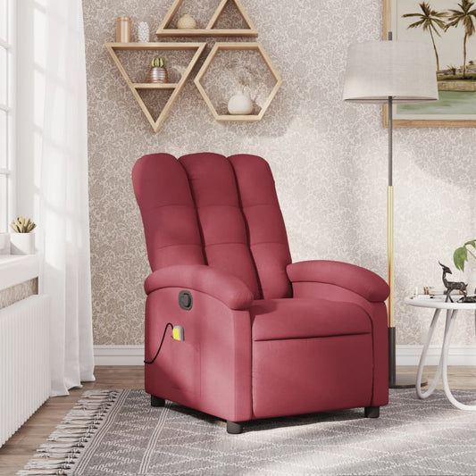 Fauteuil de massage tissu rouge vin