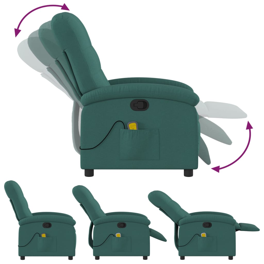 Fauteuil de massage tissu vert foncé