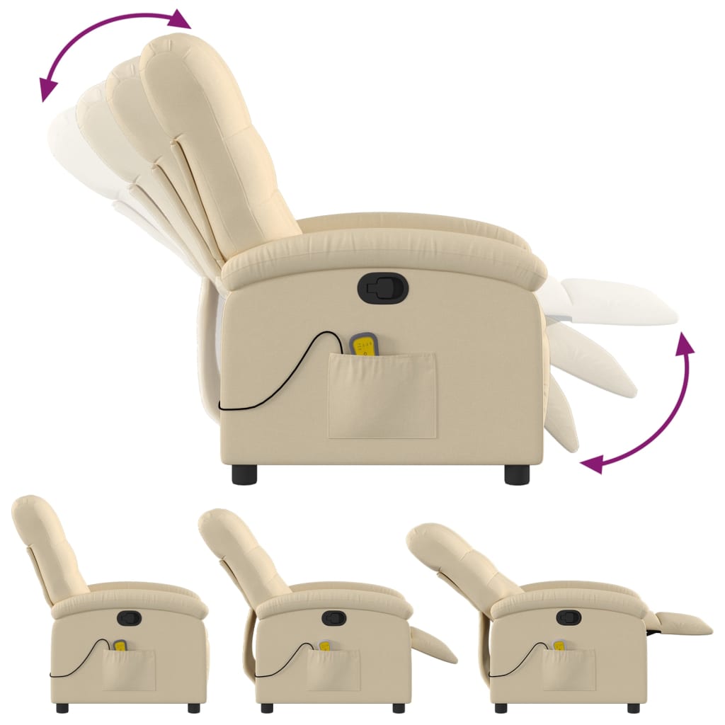 Fauteuil de massage tissu crème