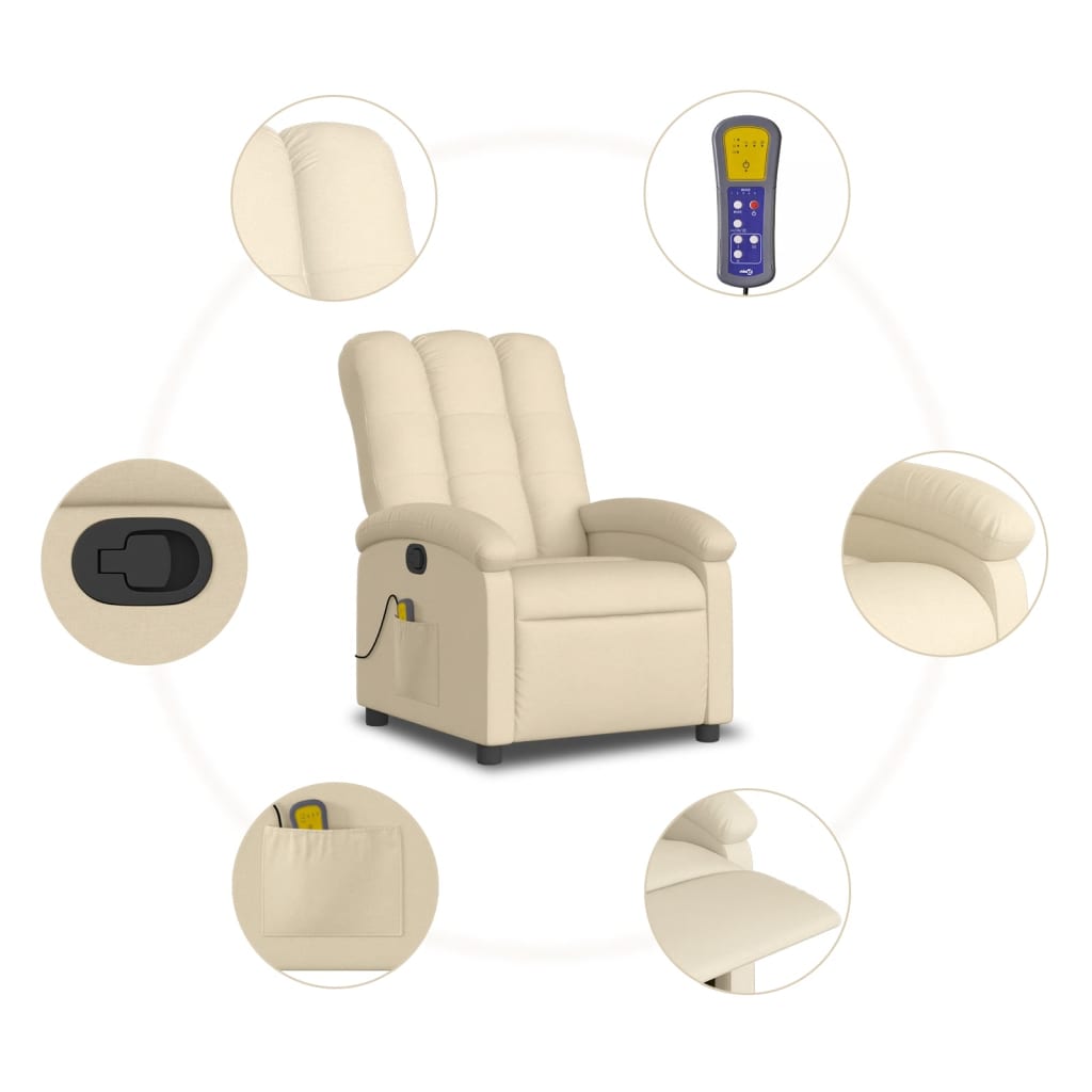 Fauteuil de massage tissu crème