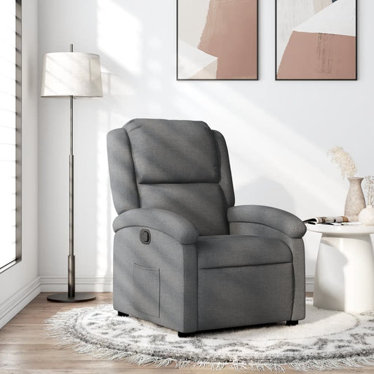 Fauteuil de relaxation tissu gris foncé