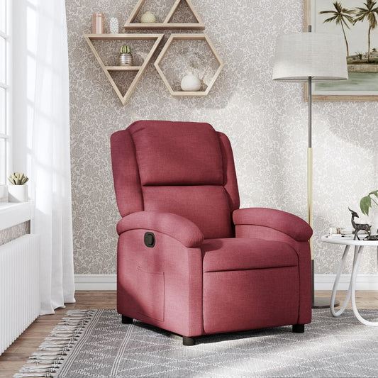 Fauteuil de relaxation tissu rouge vin