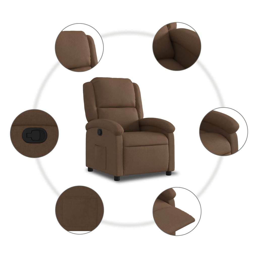 Fauteuil de relaxation tissu marron