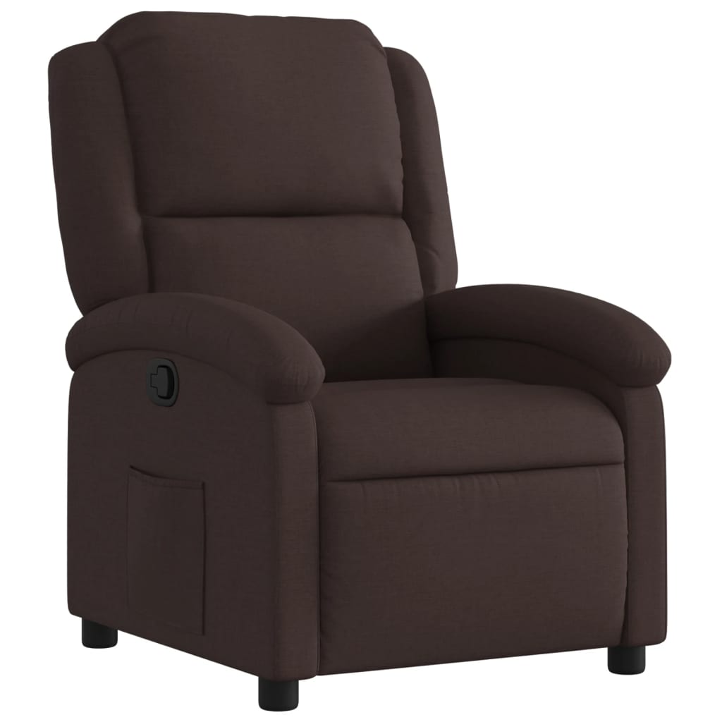 Fauteuil de relaxation tissu marron foncé