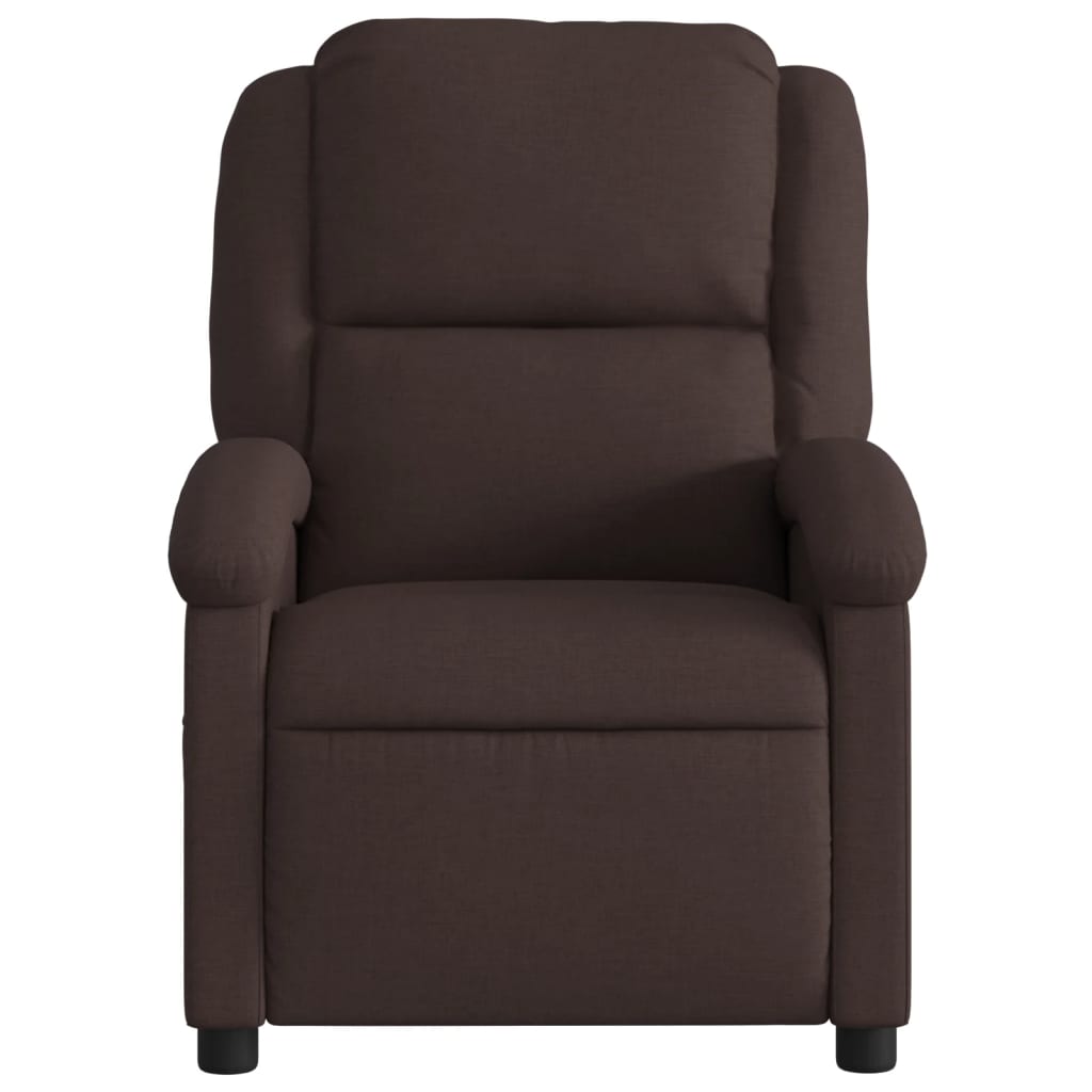 Fauteuil de relaxation tissu marron foncé