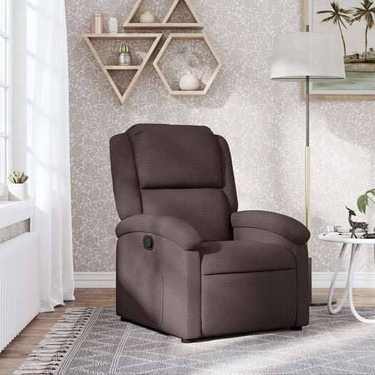 Fauteuil de relaxation tissu marron foncé