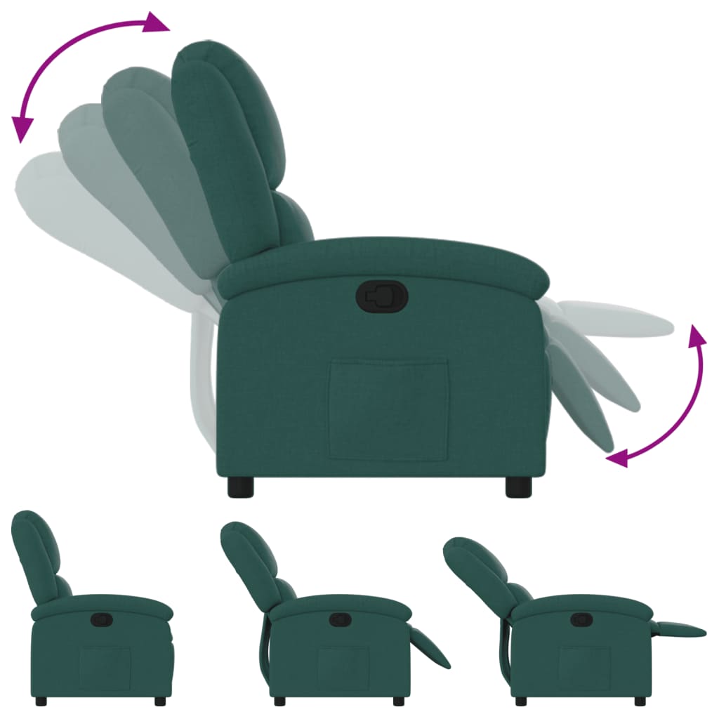 Fauteuil de relaxation tissu vert foncé