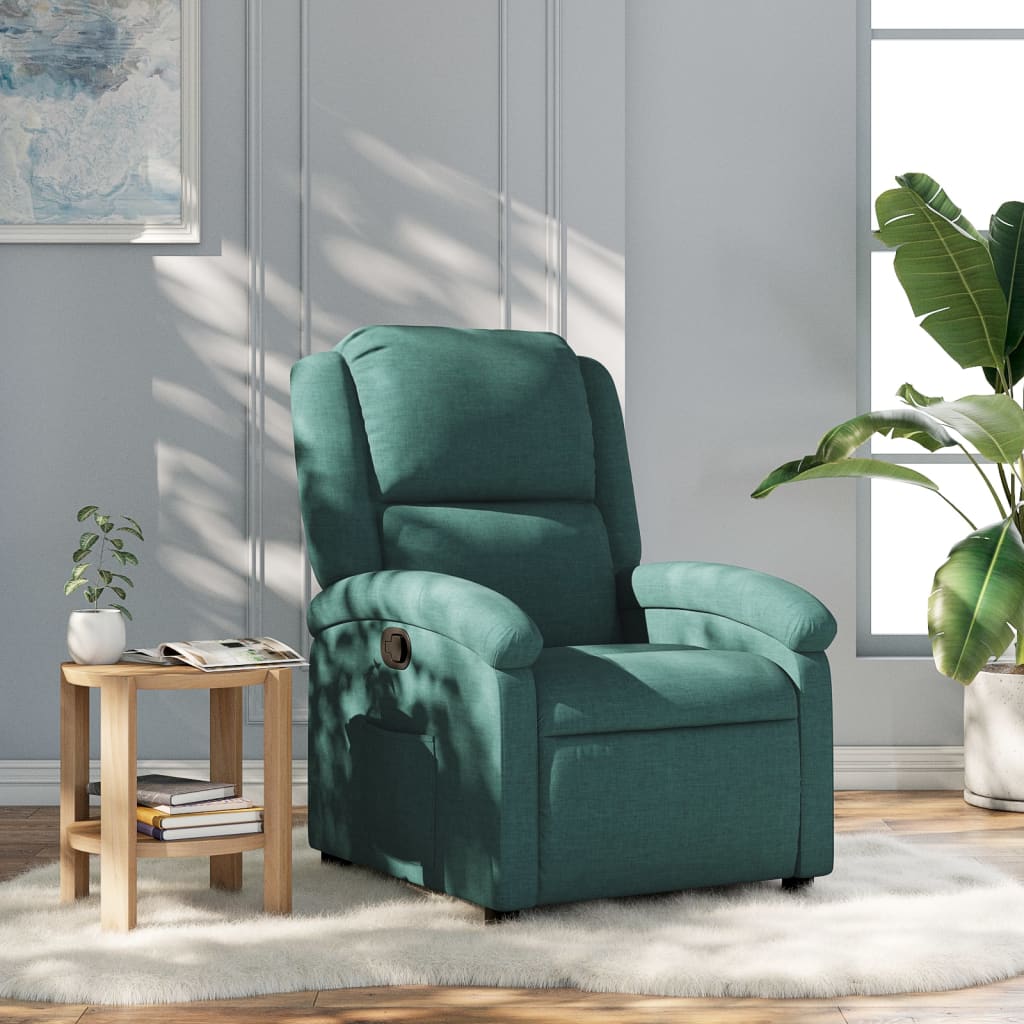 Fauteuil de relaxation tissu vert foncé