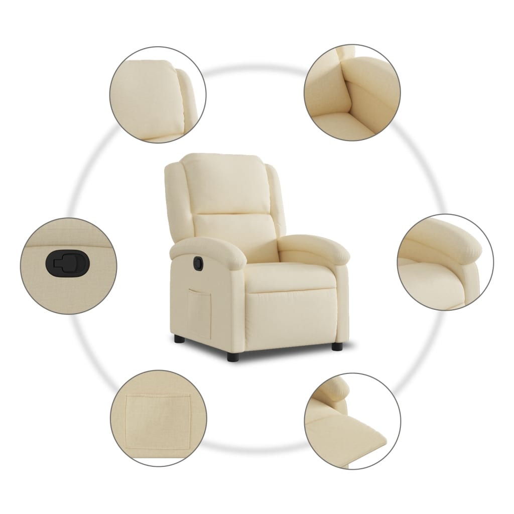 Fauteuil de relaxation tissu crème