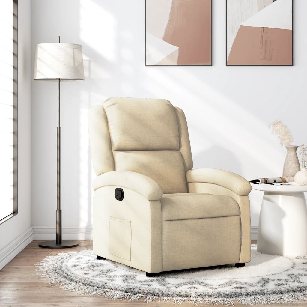 Fauteuil de relaxation tissu crème