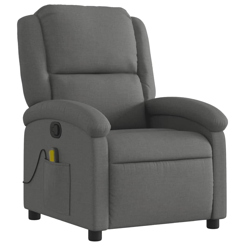 Fauteuil de massage tissu gris foncé
