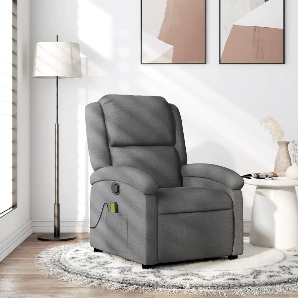 Fauteuil de massage tissu gris foncé