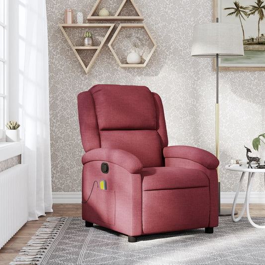 Fauteuil de massage tissu rouge vin