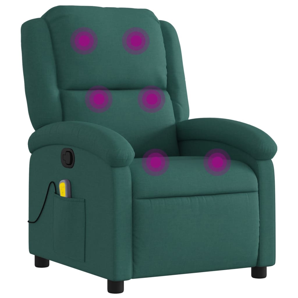 Fauteuil de massage tissu vert foncé