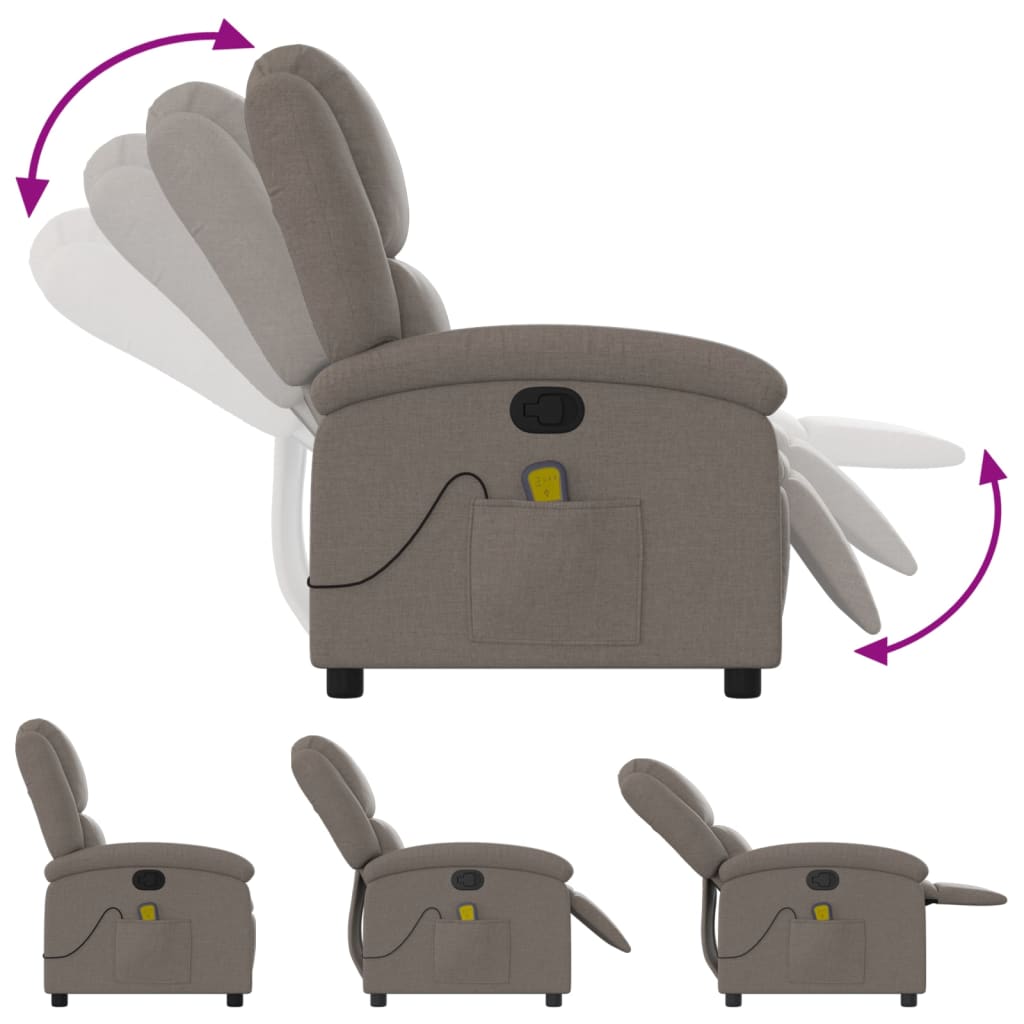 Fauteuil de massage tissu taupe