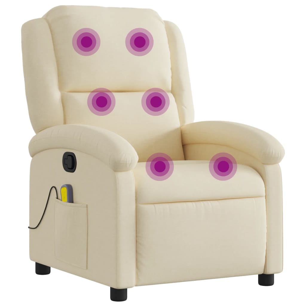 Fauteuil de massage tissu crème