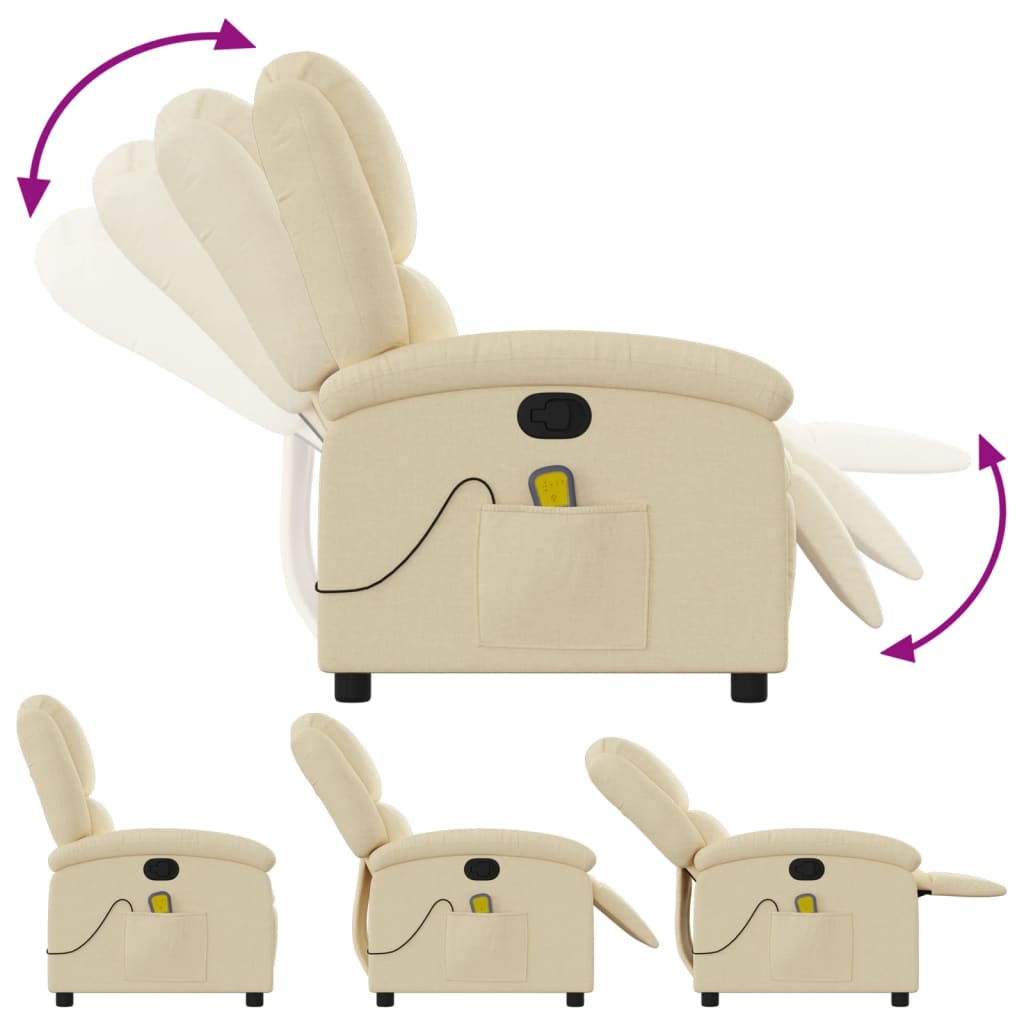 Fauteuil de massage tissu crème