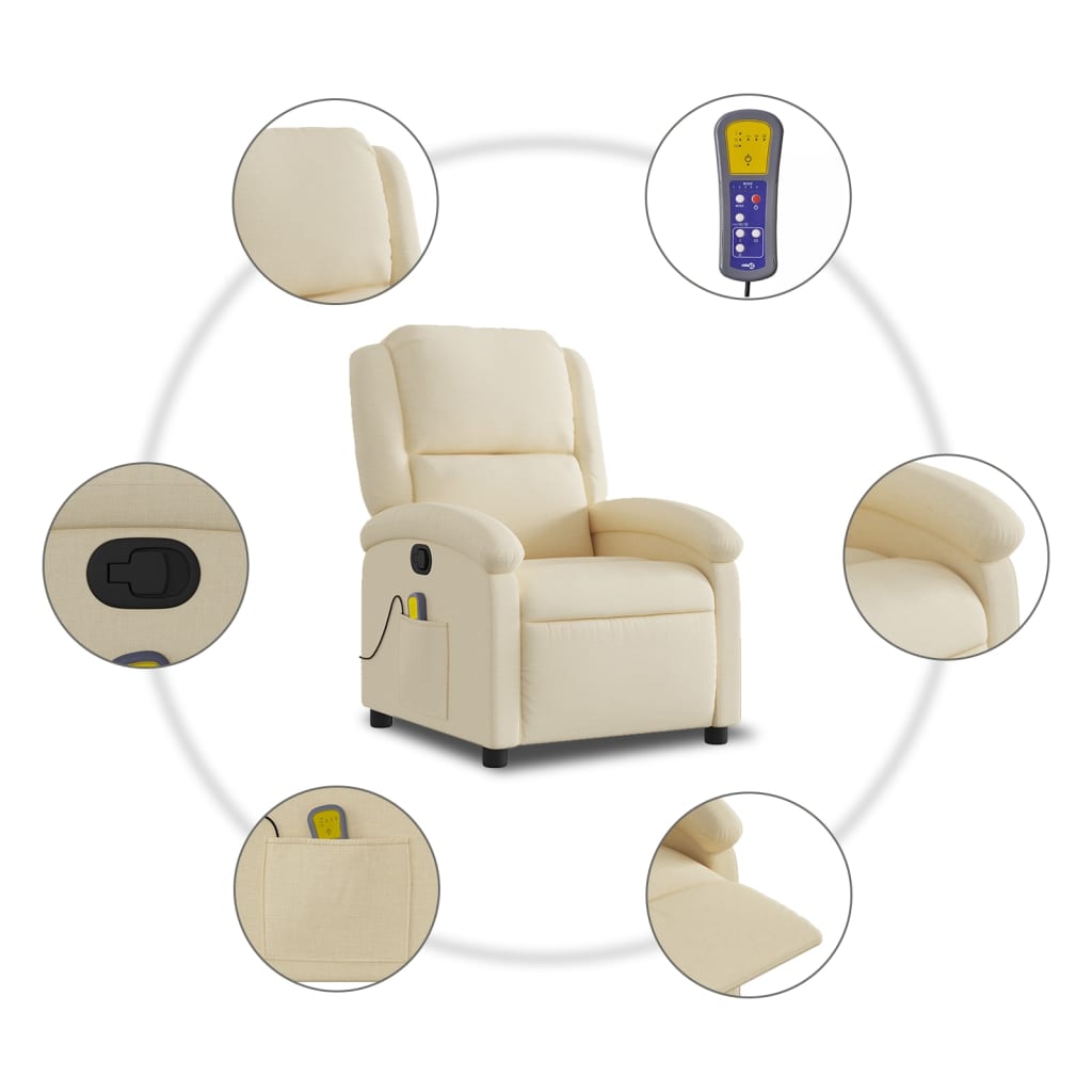 Fauteuil de massage tissu crème