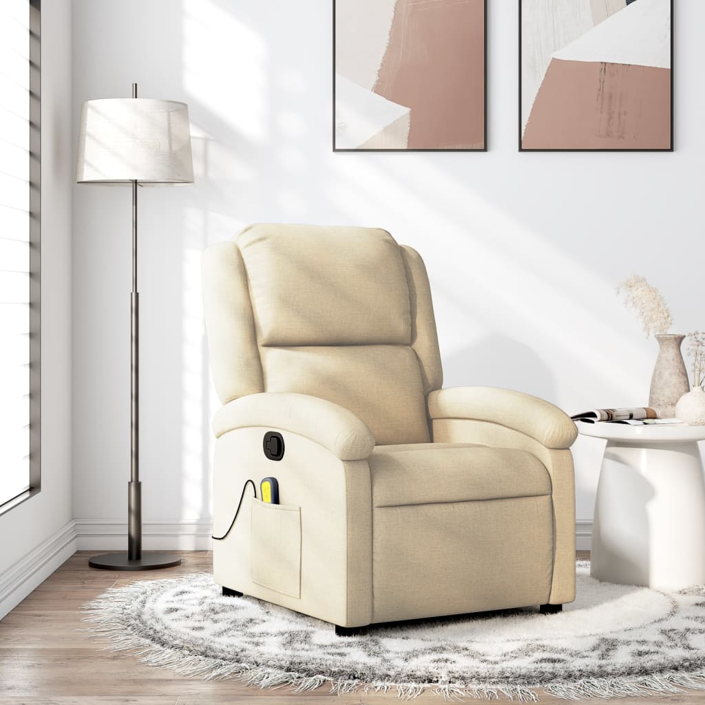 Fauteuil de massage tissu crème