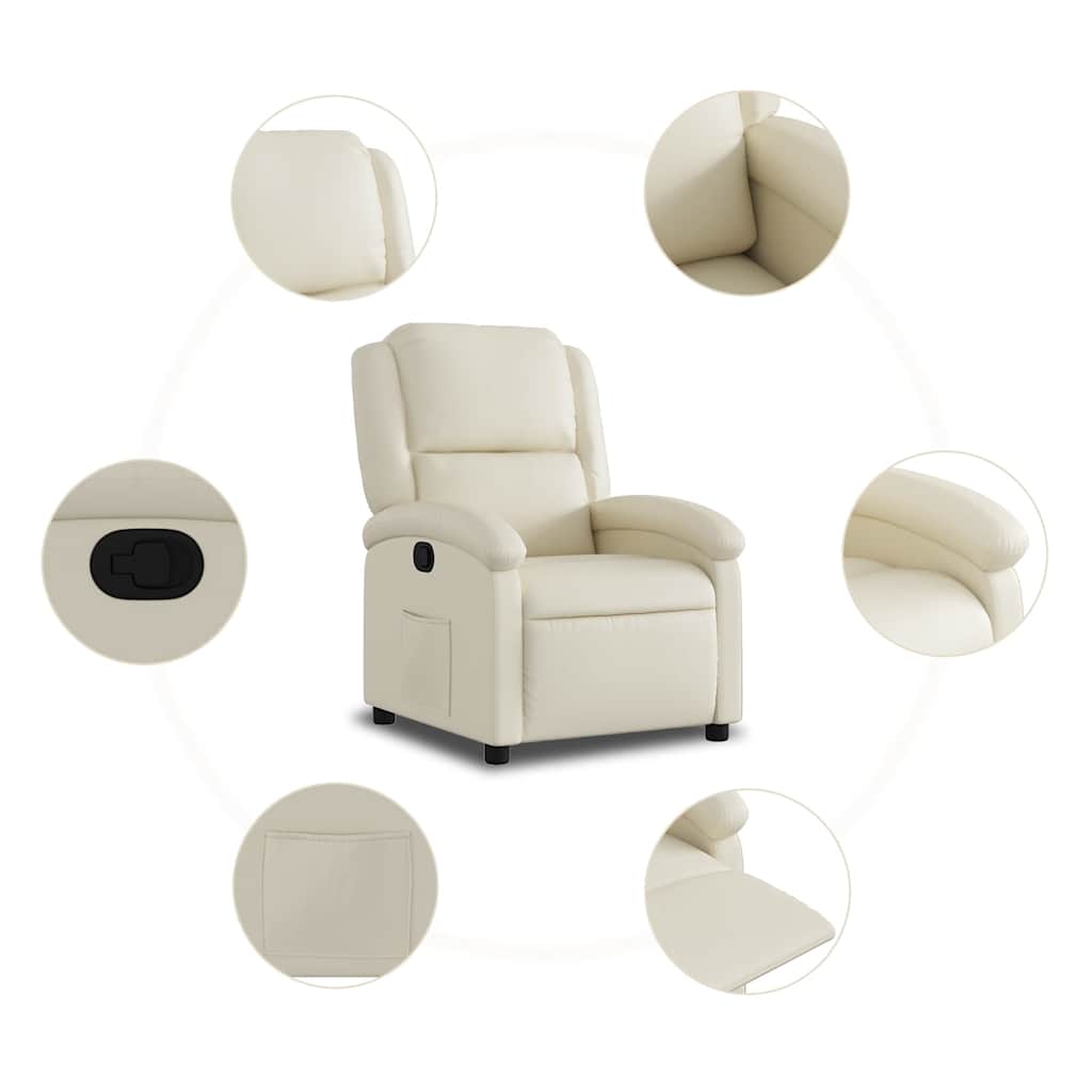 Relaxsessel Creme Kunstleder