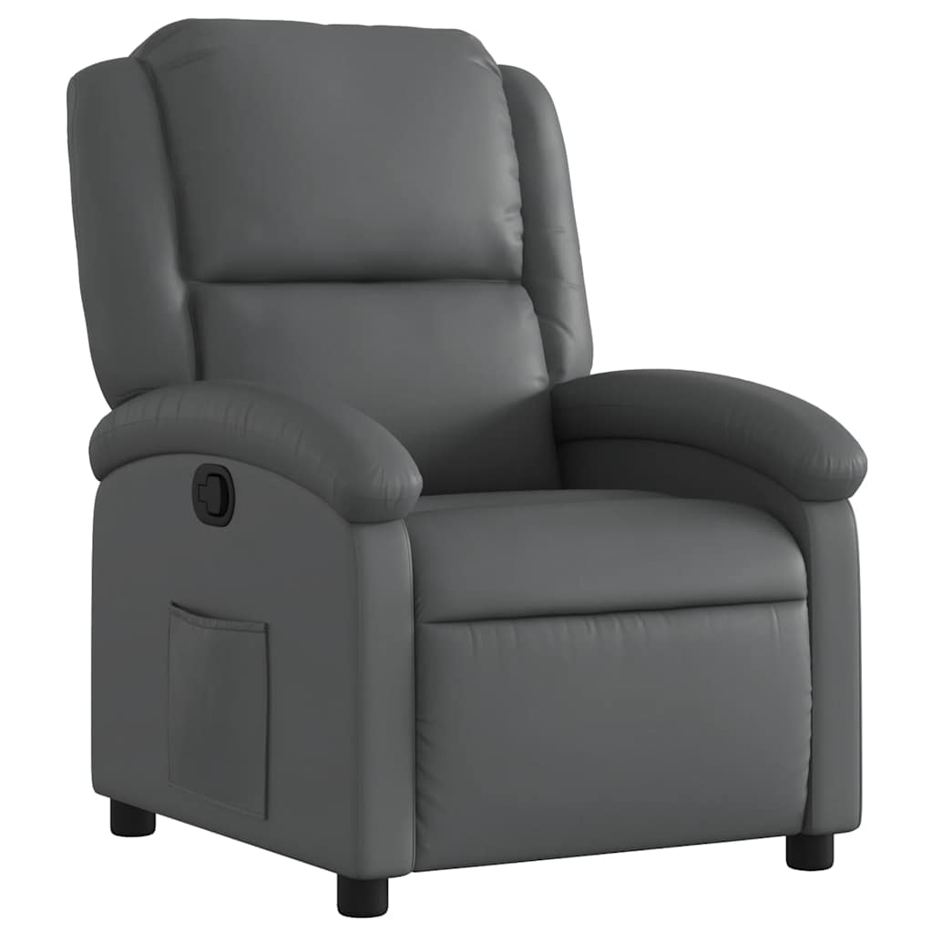 Fauteuil de relaxation simili cuir gris