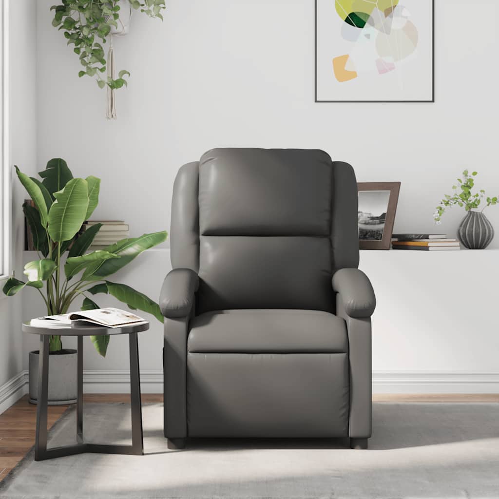 Fauteuil de relaxation simili cuir gris