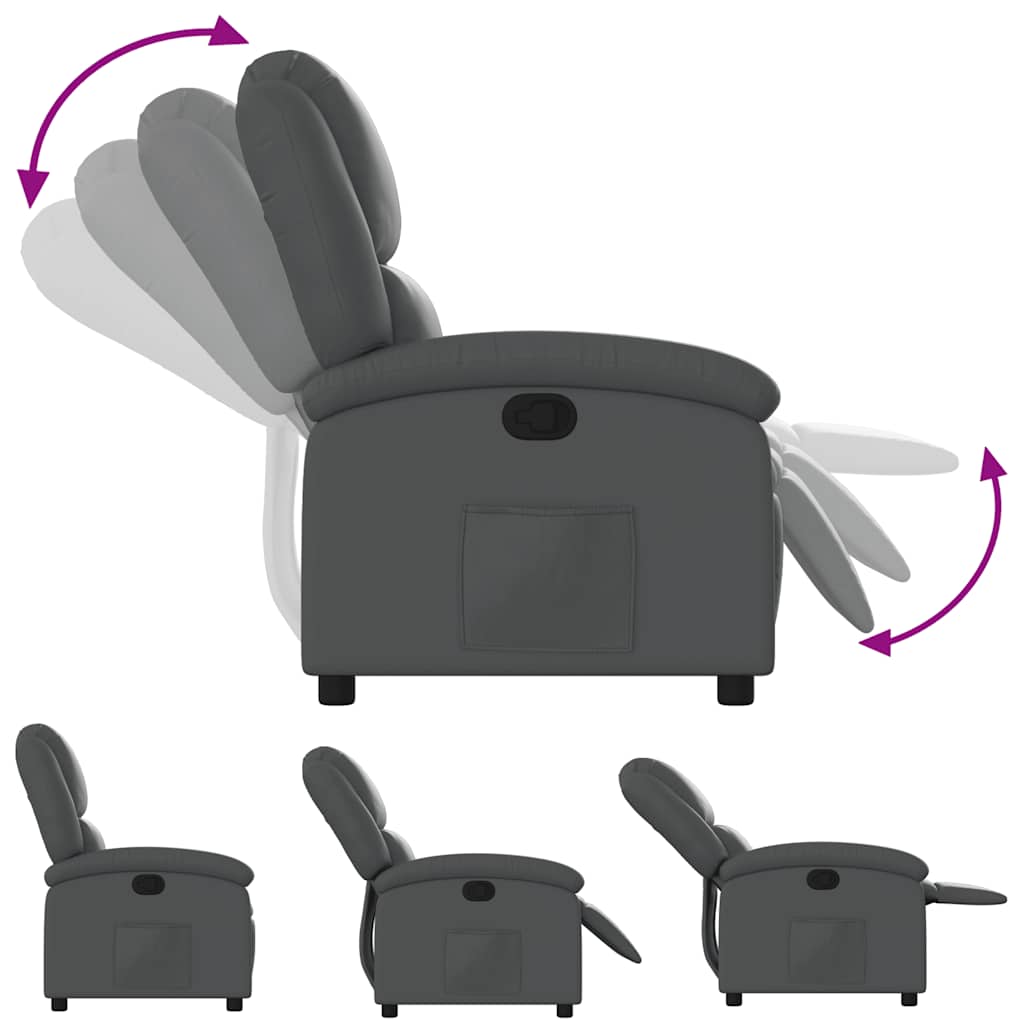Fauteuil de relaxation simili cuir gris