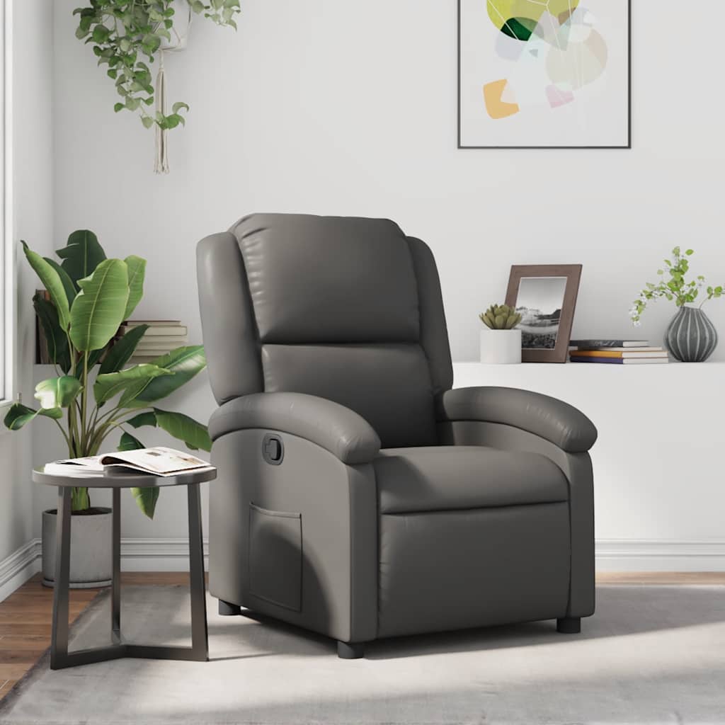Fauteuil de relaxation simili cuir gris