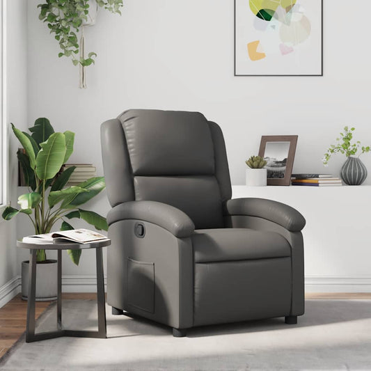 Fauteuil de relaxation simili cuir gris
