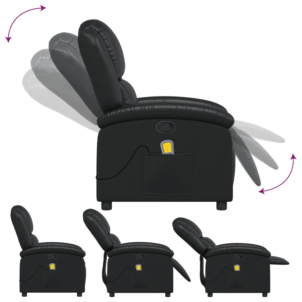 Fauteuil de massage simili cuir noir