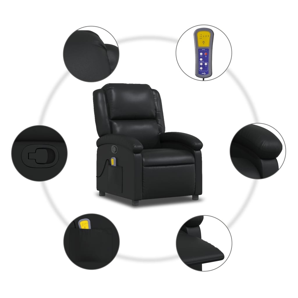 Fauteuil de massage simili cuir noir