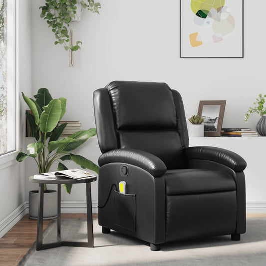 Fauteuil de massage simili cuir noir