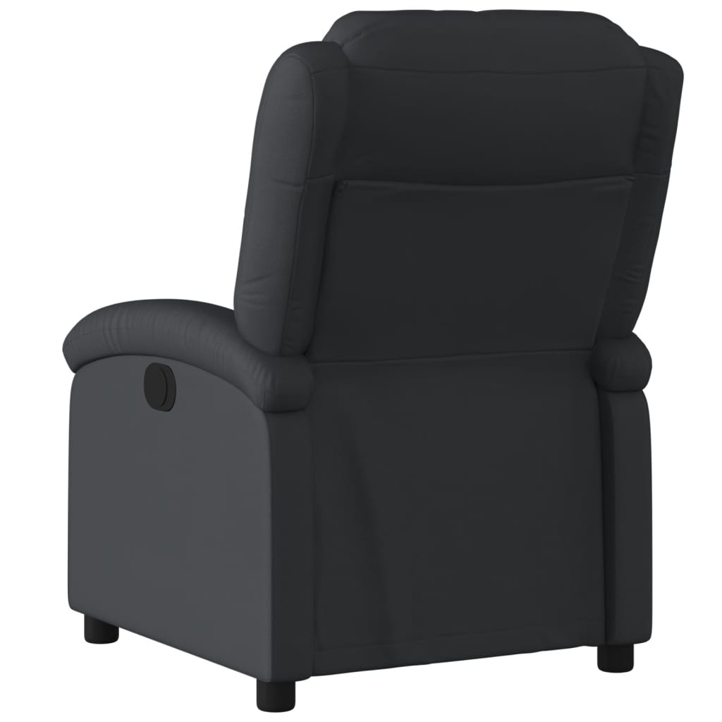 Fauteuil de relaxation cuir véritable noir