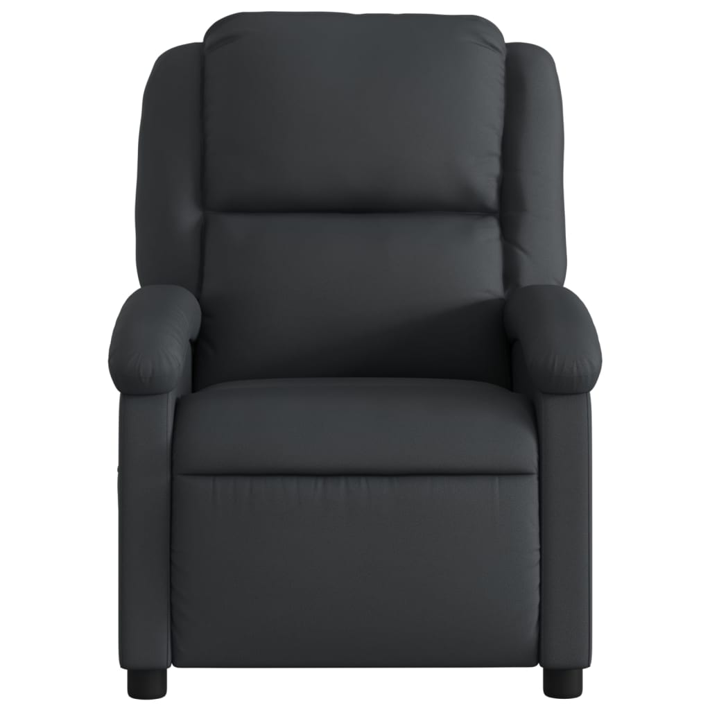 Fauteuil de relaxation cuir véritable noir