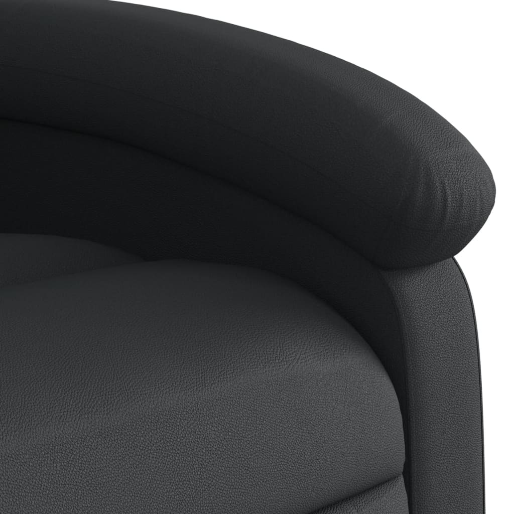 Fauteuil de relaxation cuir véritable noir