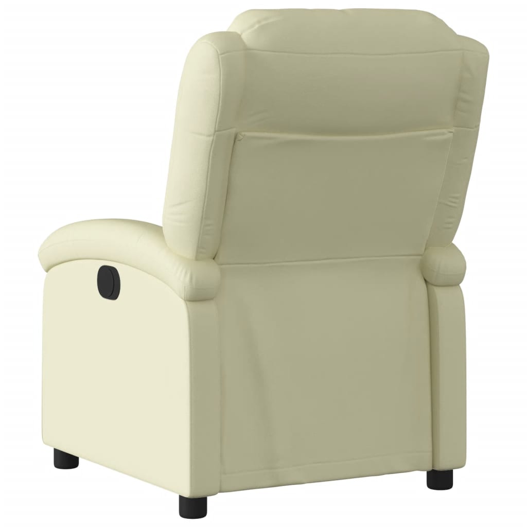 Fauteuil de relaxation cuir véritable crème