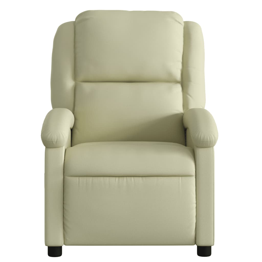 Fauteuil de relaxation cuir véritable crème