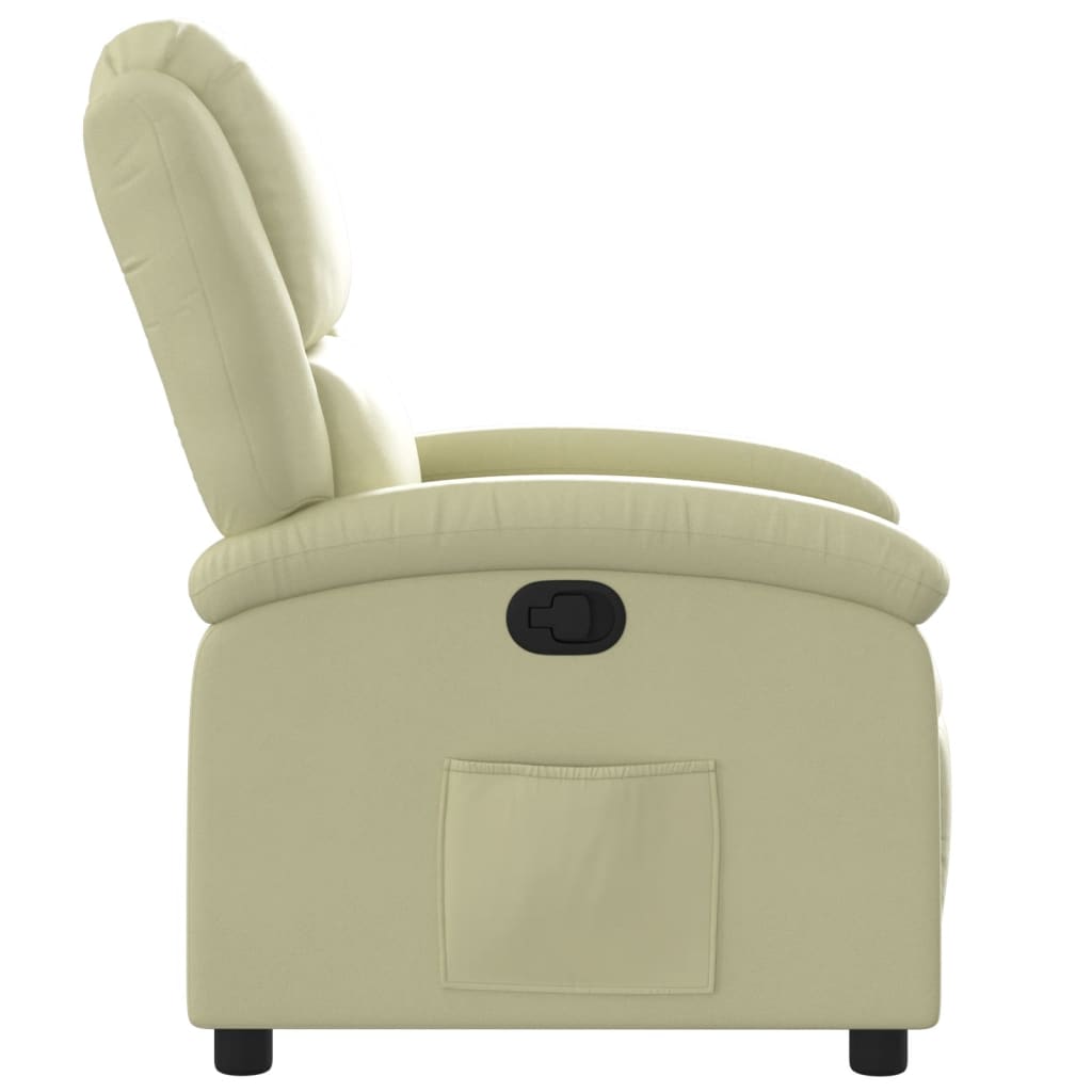 Fauteuil de relaxation cuir véritable crème