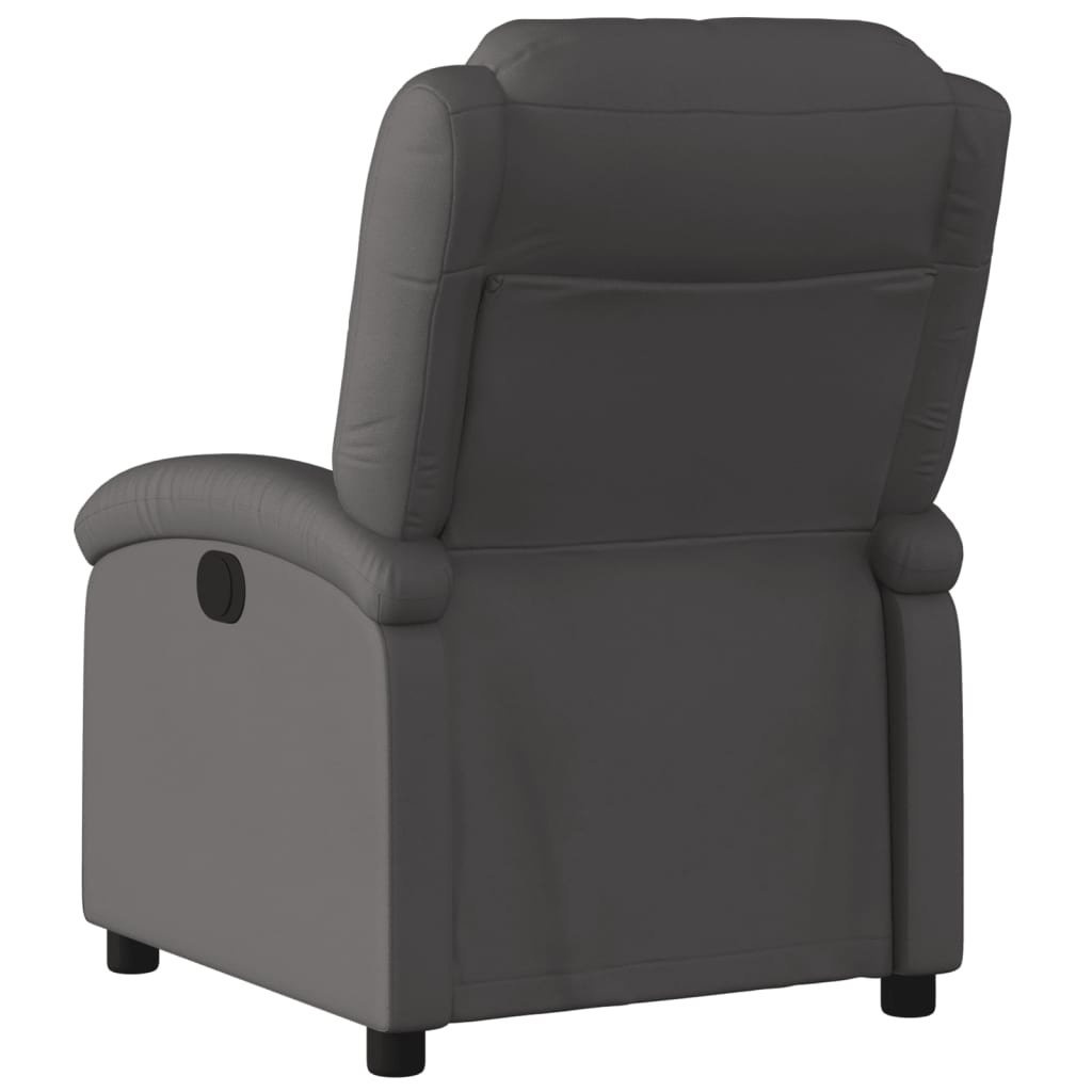 Fauteuil de relaxation cuir véritable gris